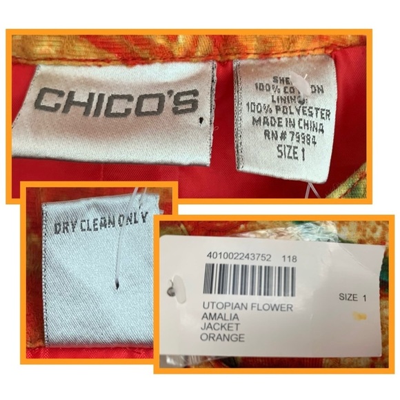 Chico’s Utopian Flower Amalia Button Front Jacket - Picture 5 of 9